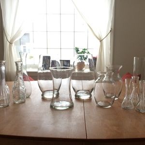 Clear glass vases- variety of sizes